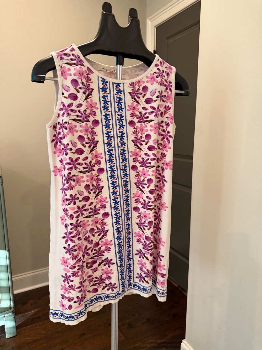 Max Studio White Pink Purple Floral Shift Dress XS - Picture 12 of 16